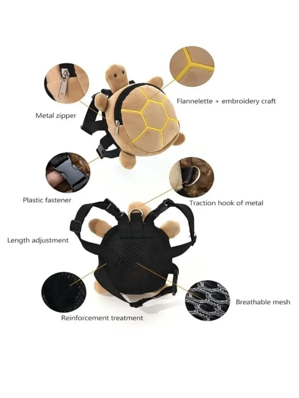 [NEW] Dog Bag Cartoon Turtle Pet Backpack Plush Bag for Walking (GREY)